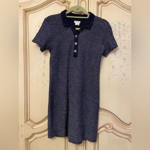 URBAN OUTFITTERS Body conforming tight knit navy blue polo dress